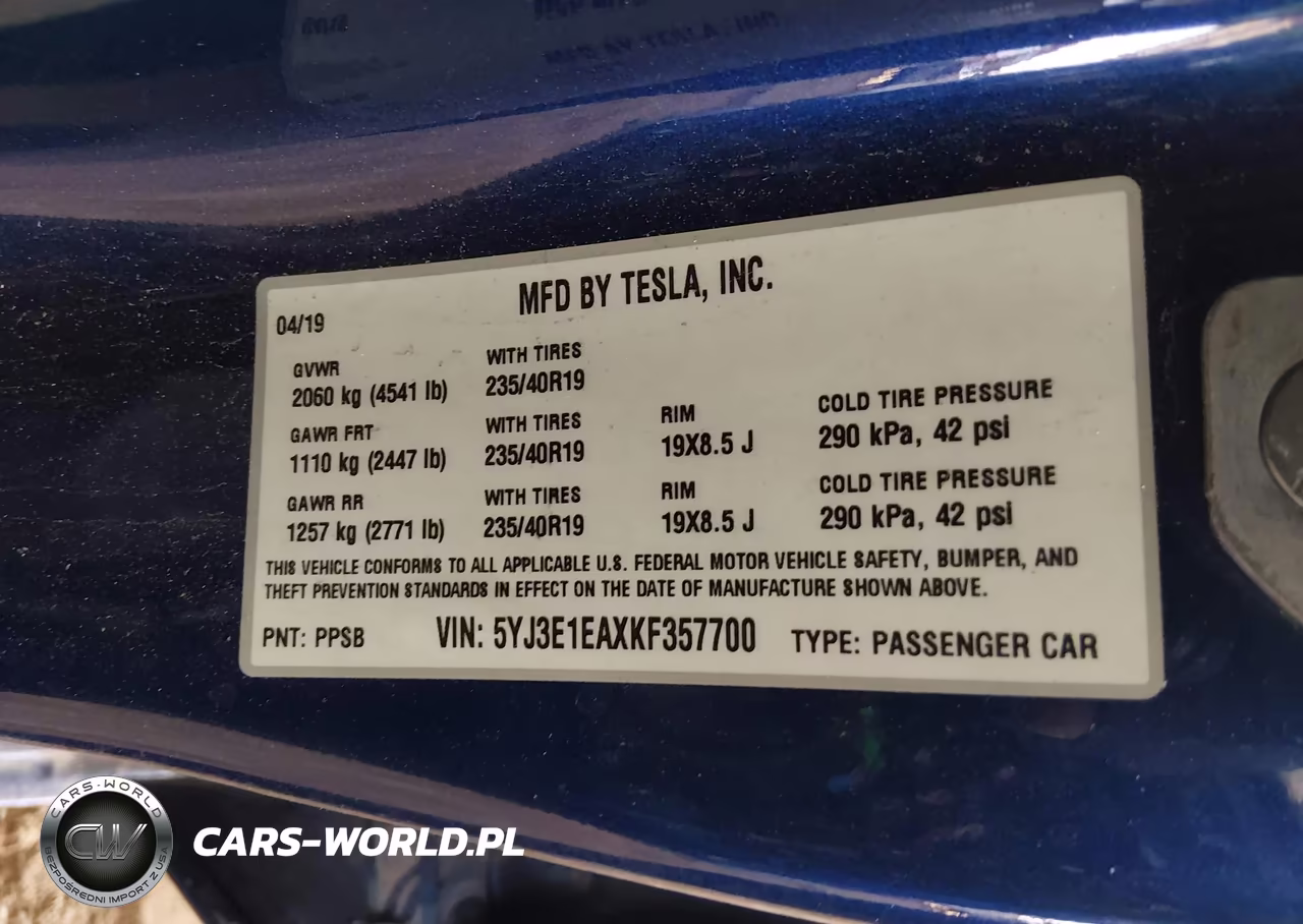 2019 Tesla Model 3 Long Range-Mid Range-Standard Range-Standard Range Plus VIN:5YJ3E1EAXKF357700 - 9