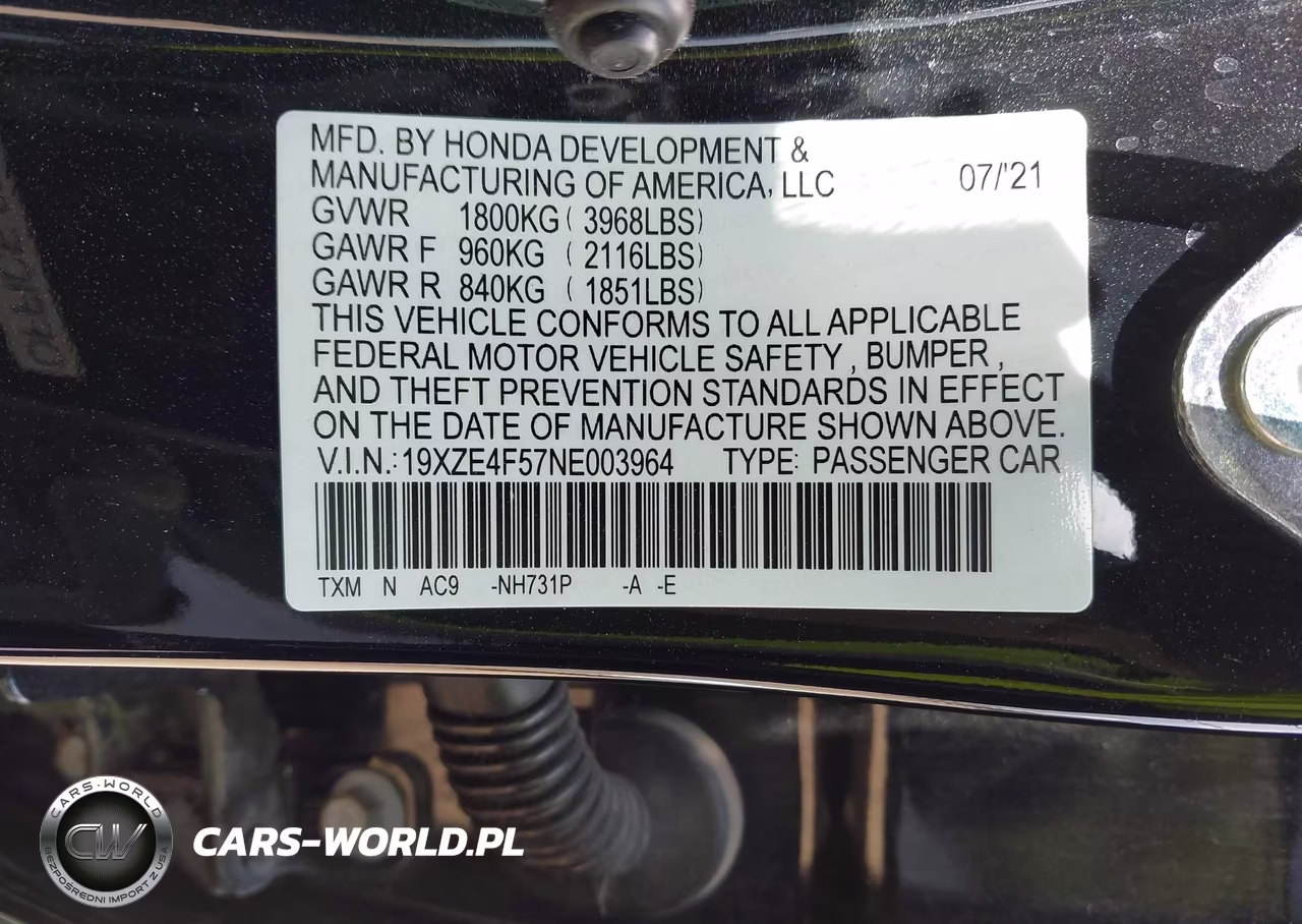 2022 Honda Insight Ex VIN:19XZE4F57NE003964 - 9