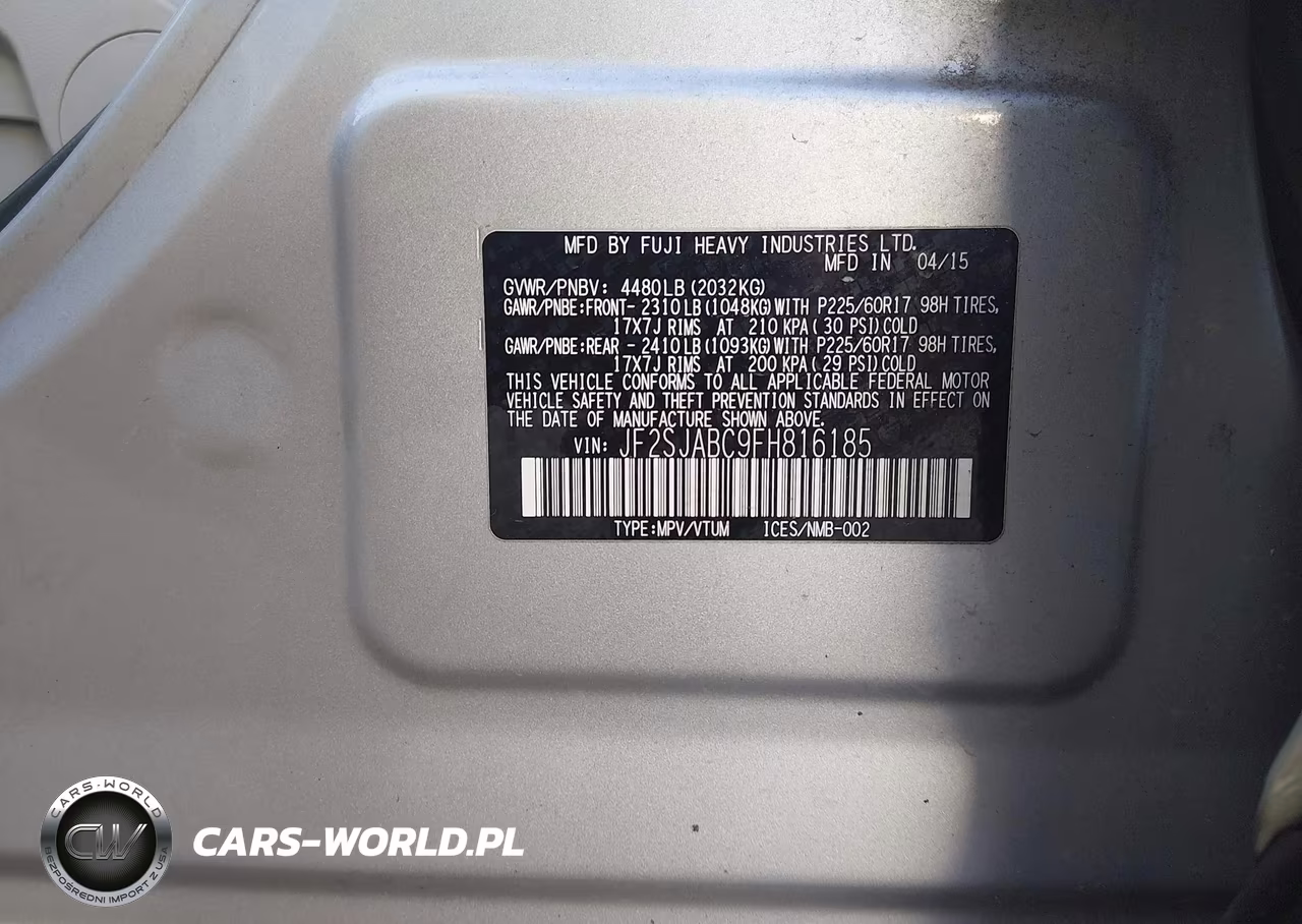 2015 Subaru Forester 2.5I VIN:JF2SJABC9FH816185 - 9