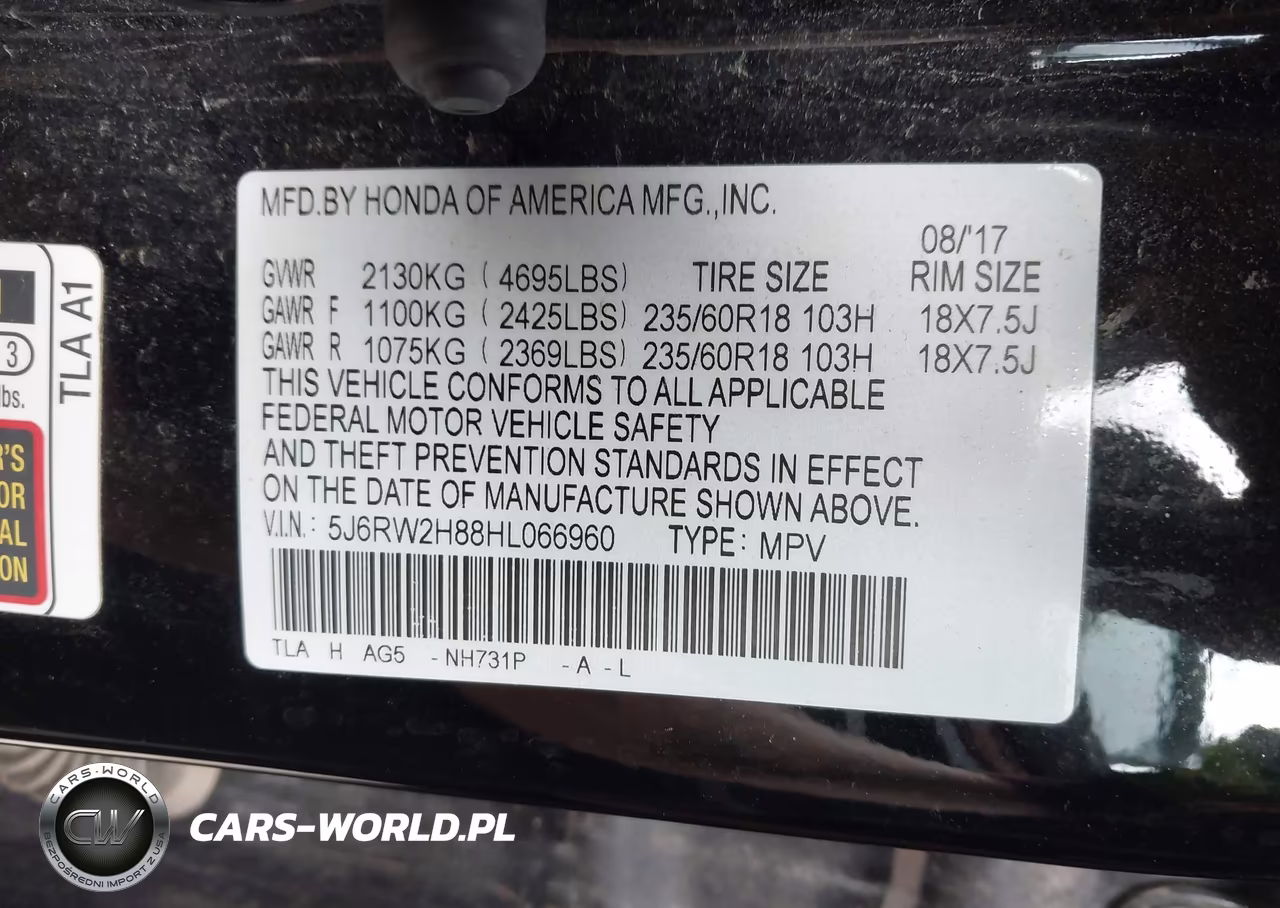 2017 Honda Cr-V Ex-L-Ex-L Navi VIN:5J6RW2H88HL066960 - 9