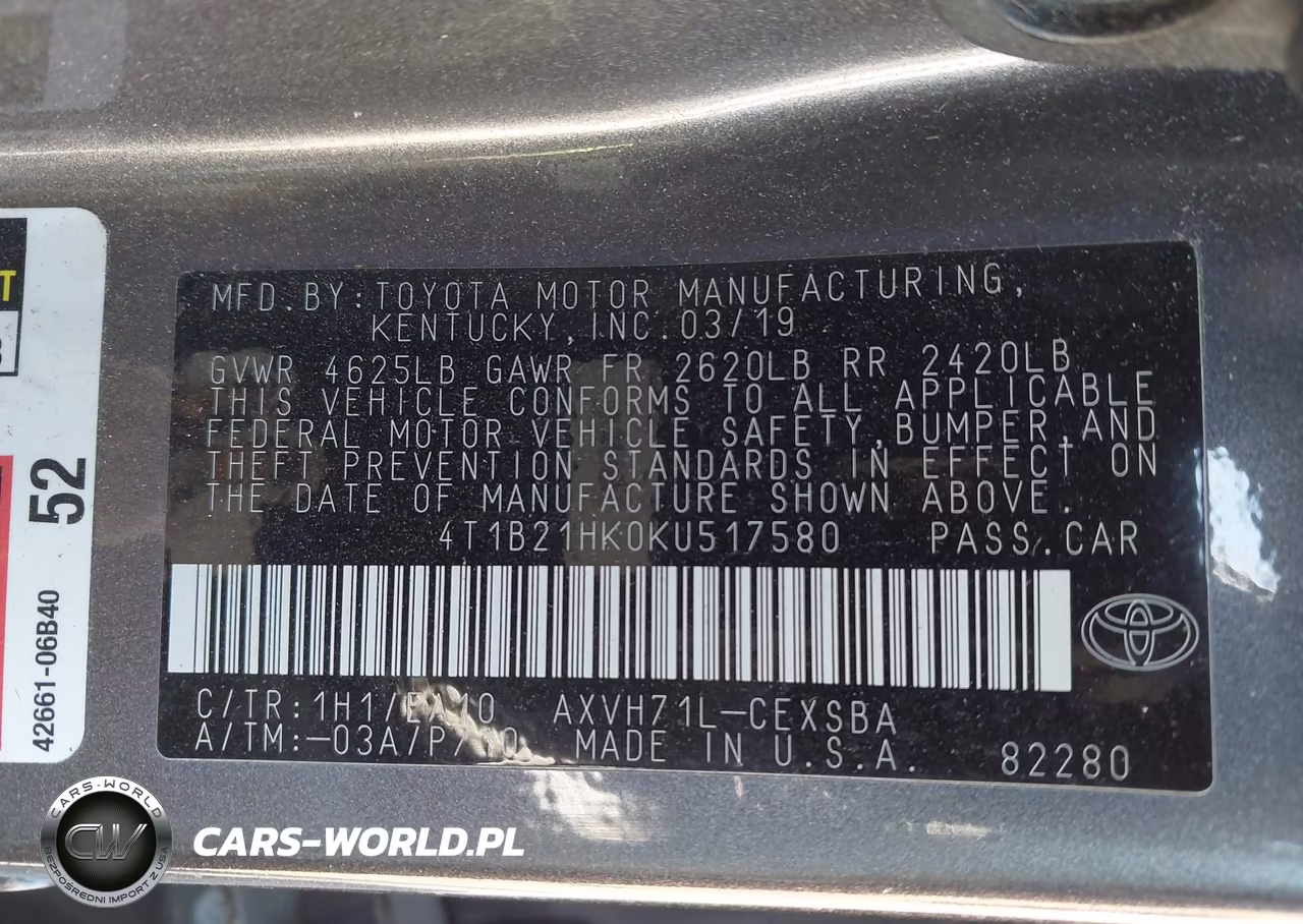 2019 Toyota Camry Hybrid Se VIN:4T1B21HK0KU517580 - 9