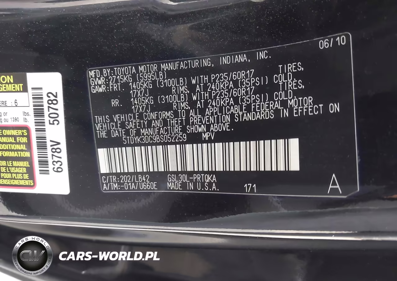 2011 Toyota Sienna Xle V6 VIN:5TDYK3DC9BS052259 - 9