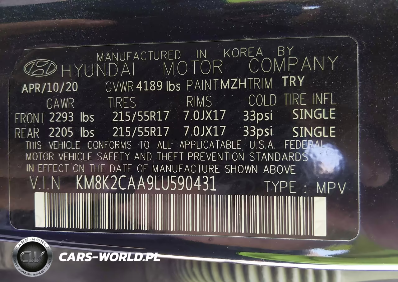 2020 Hyundai Kona Sel VIN:KM8K2CAA9LU590431 - 9