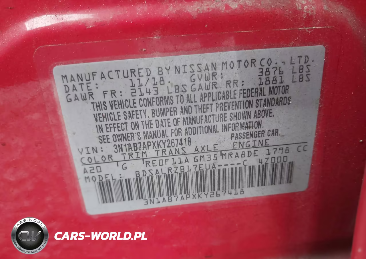 2019 Nissan Sentra Sr VIN:3N1AB7APXKY267418 - 9