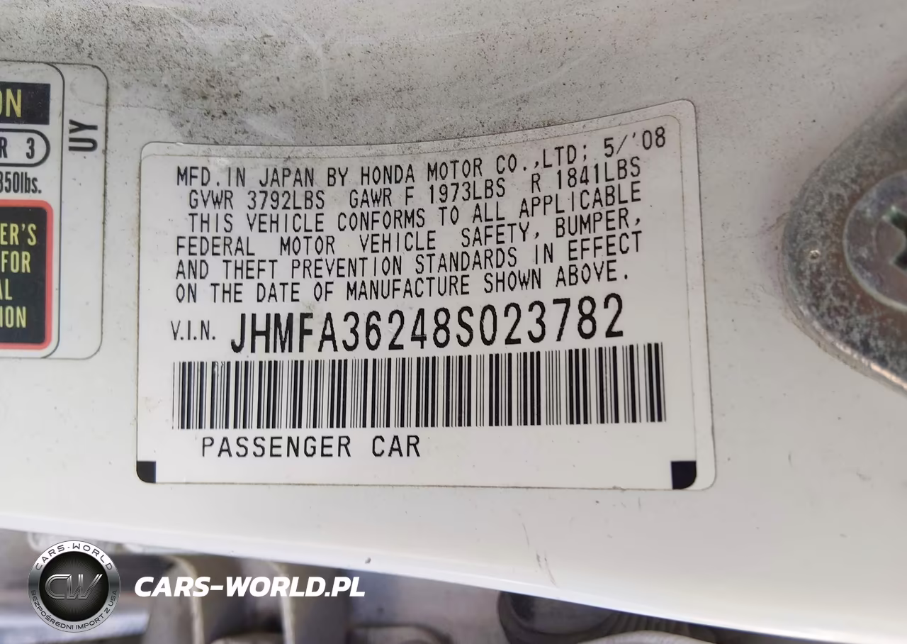 2008 Honda Civic Hybrid VIN:JHMFA36248S023782 - 9