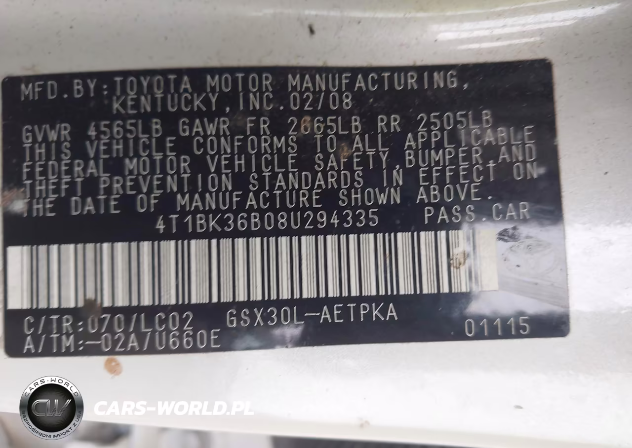 2008 Toyota Avalon Limited VIN:4T1BK36B08U294335 - 9