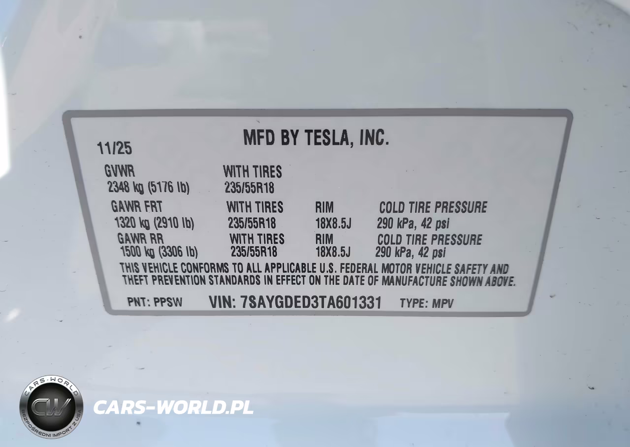 2026 Tesla Modelo Y VIN:7SAYGDED3TA601331 - 9