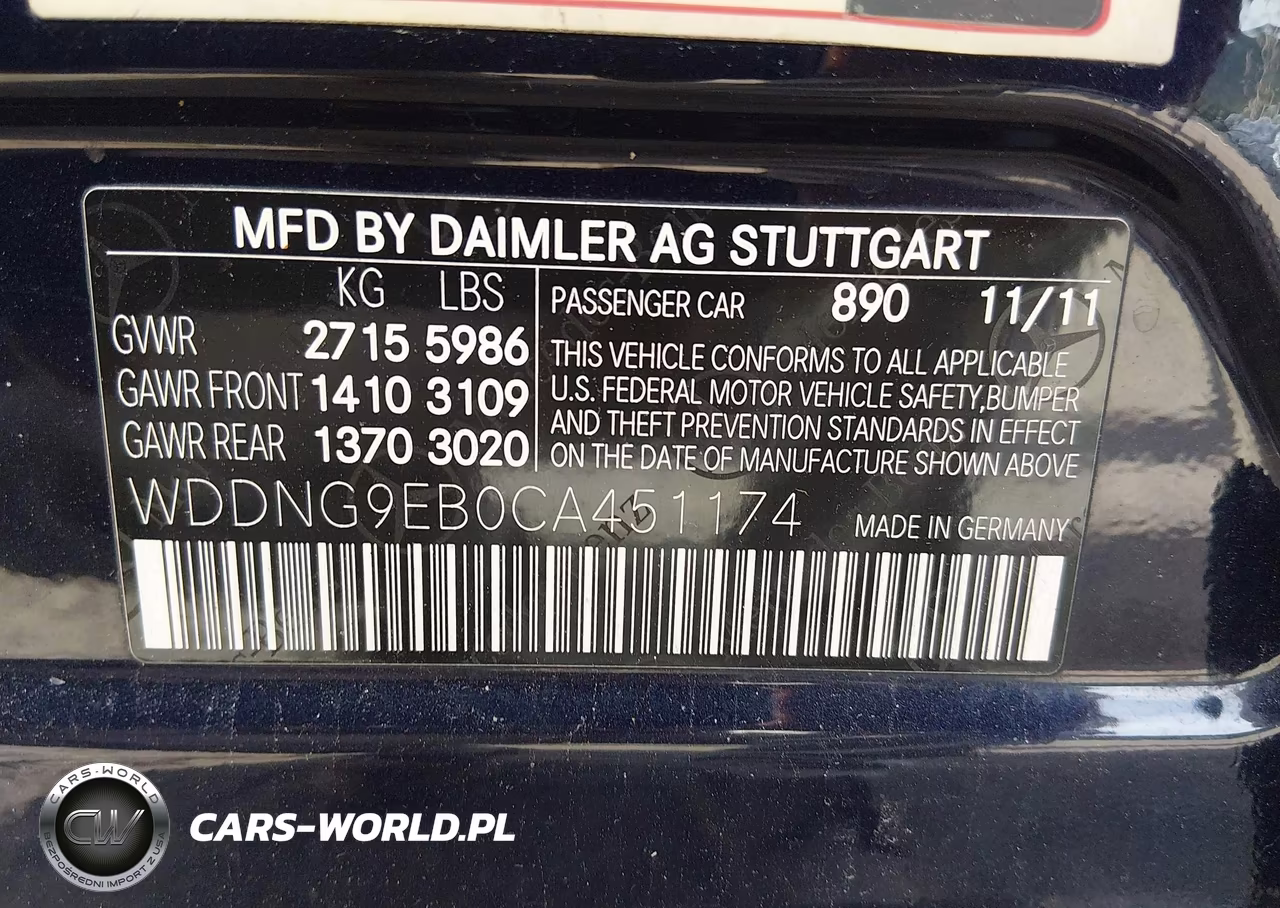 2012 Mercedes-Benz S 550 4Matic VIN:WDDNG9EB0CA451174 - 9