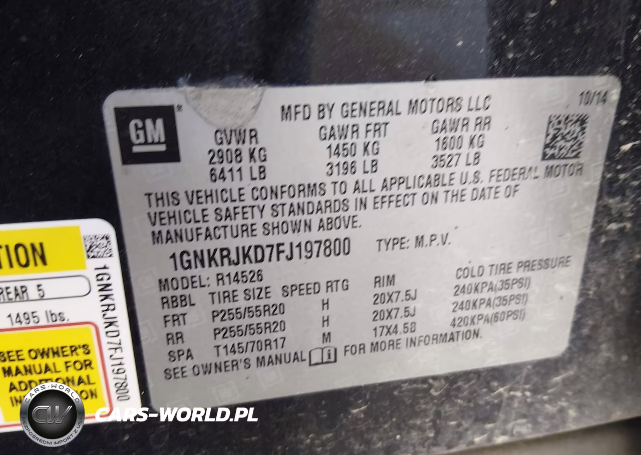2015 Chevrolet Traverse Ltz VIN:1GNKRJKD7FJ197800 - 9