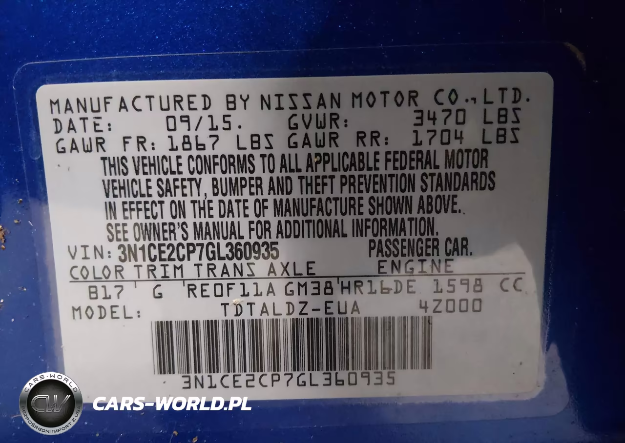 2016 Nissan Versa Note S (Sr)-S Plus-Sl-Sr-Sv VIN:3N1CE2CP7GL360935 - 9