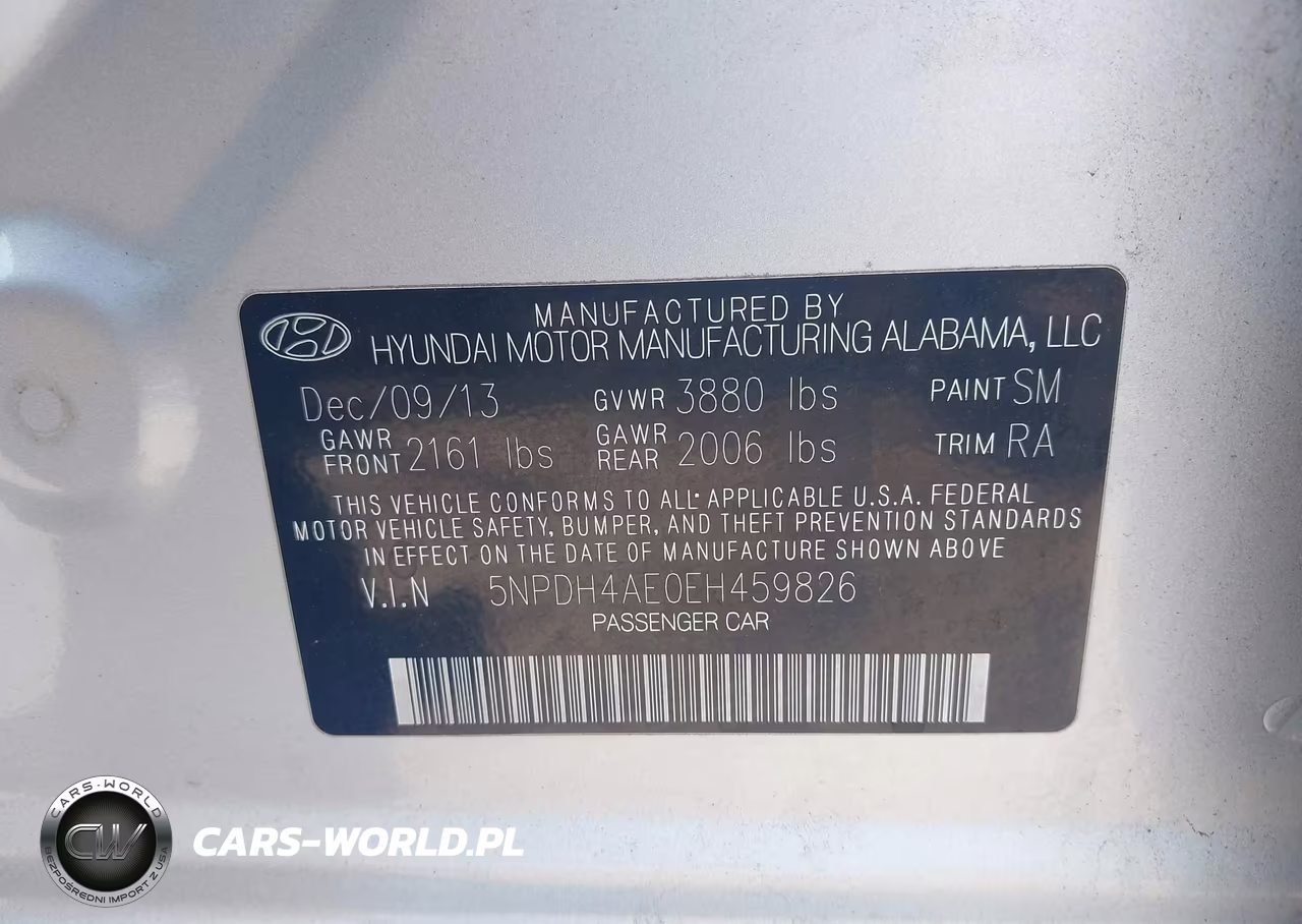 2014 Hyundai Elantra Se VIN:5NPDH4AE0EH459826 - 9