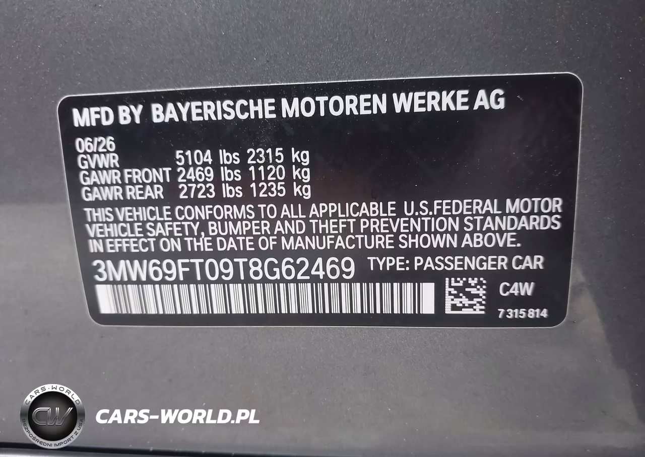 2026 BMW M340I xDrive Na VIN:3MW69FT09T8G62469 - 9