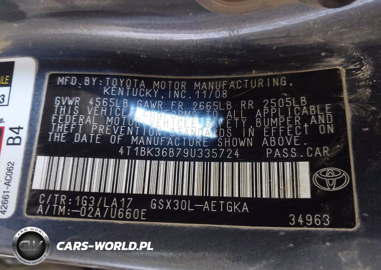 2009 Toyota Avalon Xls VIN:4T1BK36B79U335724 - 9