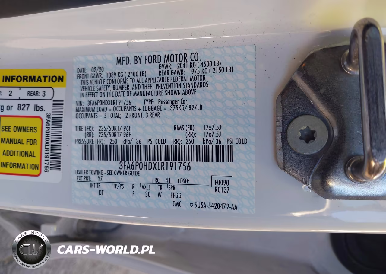 2020 Ford Fusion Se VIN:3FA6P0HDXLR191756 - 9