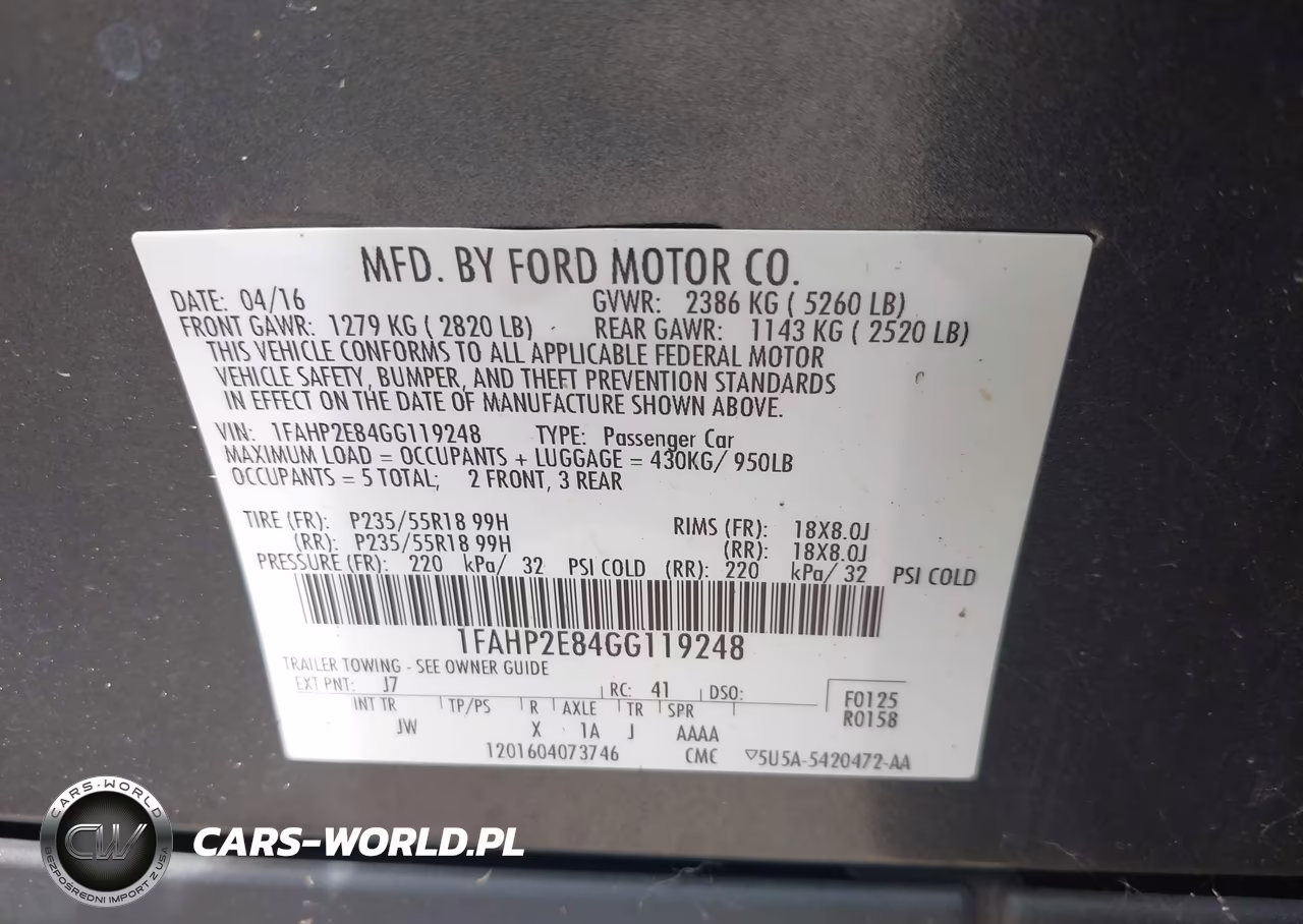 2016 Ford Taurus Sel VIN:1FAHP2E84GG119248 - 9