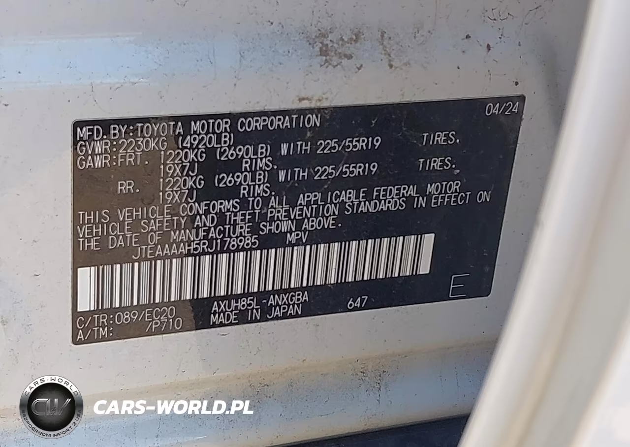 2024 Toyota Venza Xle VIN:JTEAAAAH5RJ178985 - 9