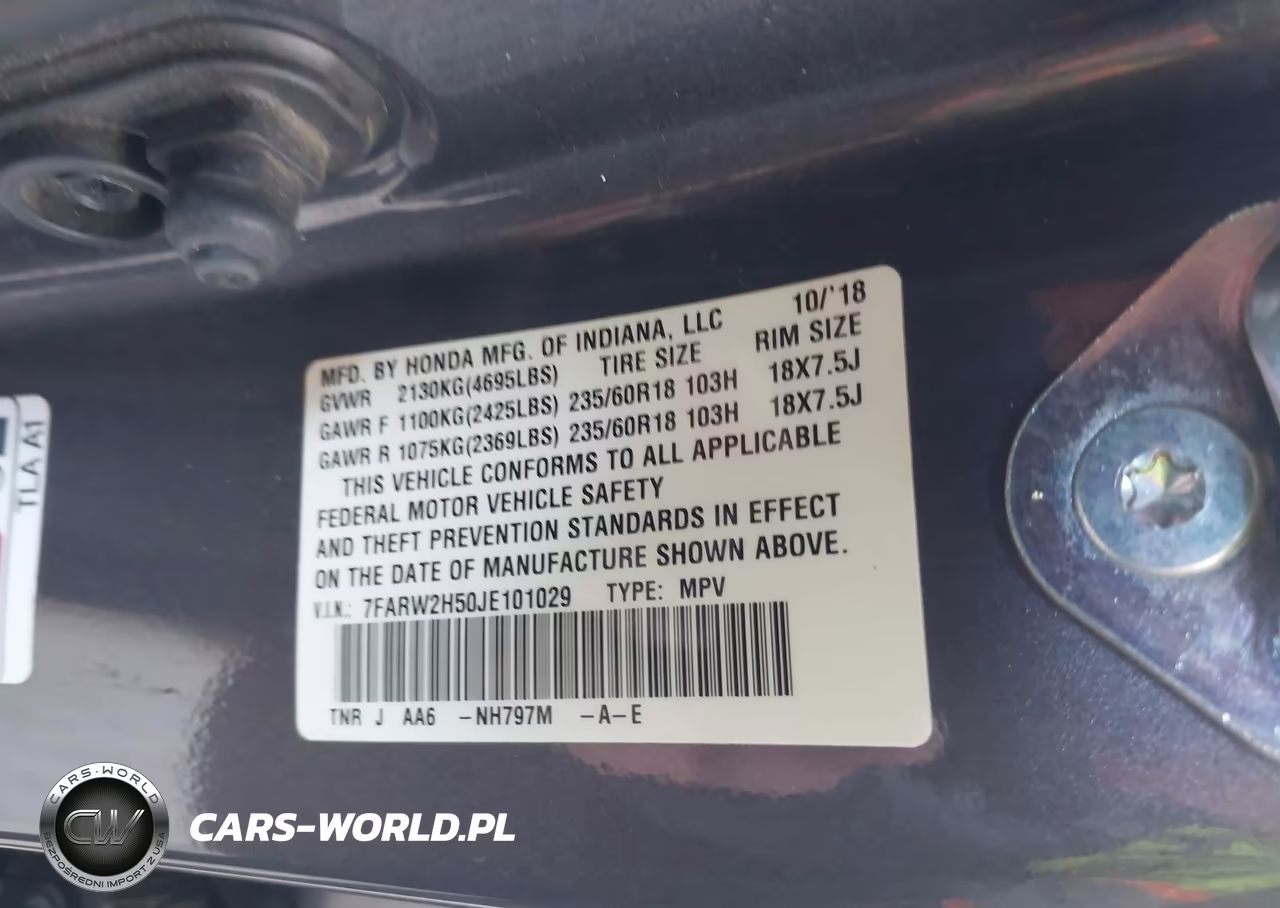 2018 Honda Cr-V Ex VIN:7FARW2H50JE101029 - 9