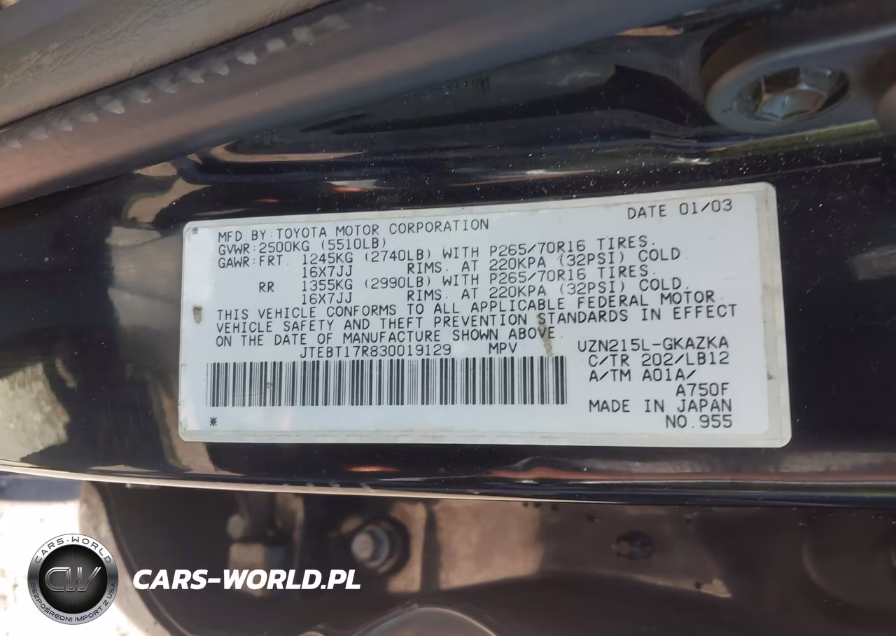 2003 Toyota 4Runner Limited V8 VIN:JTEBT17R830019129 - 9