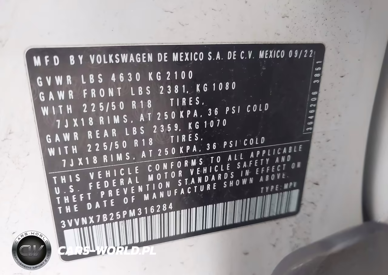 2023 Volkswagen Taos 1.5T Se VIN:3VVNX7B25PM316284 - 8