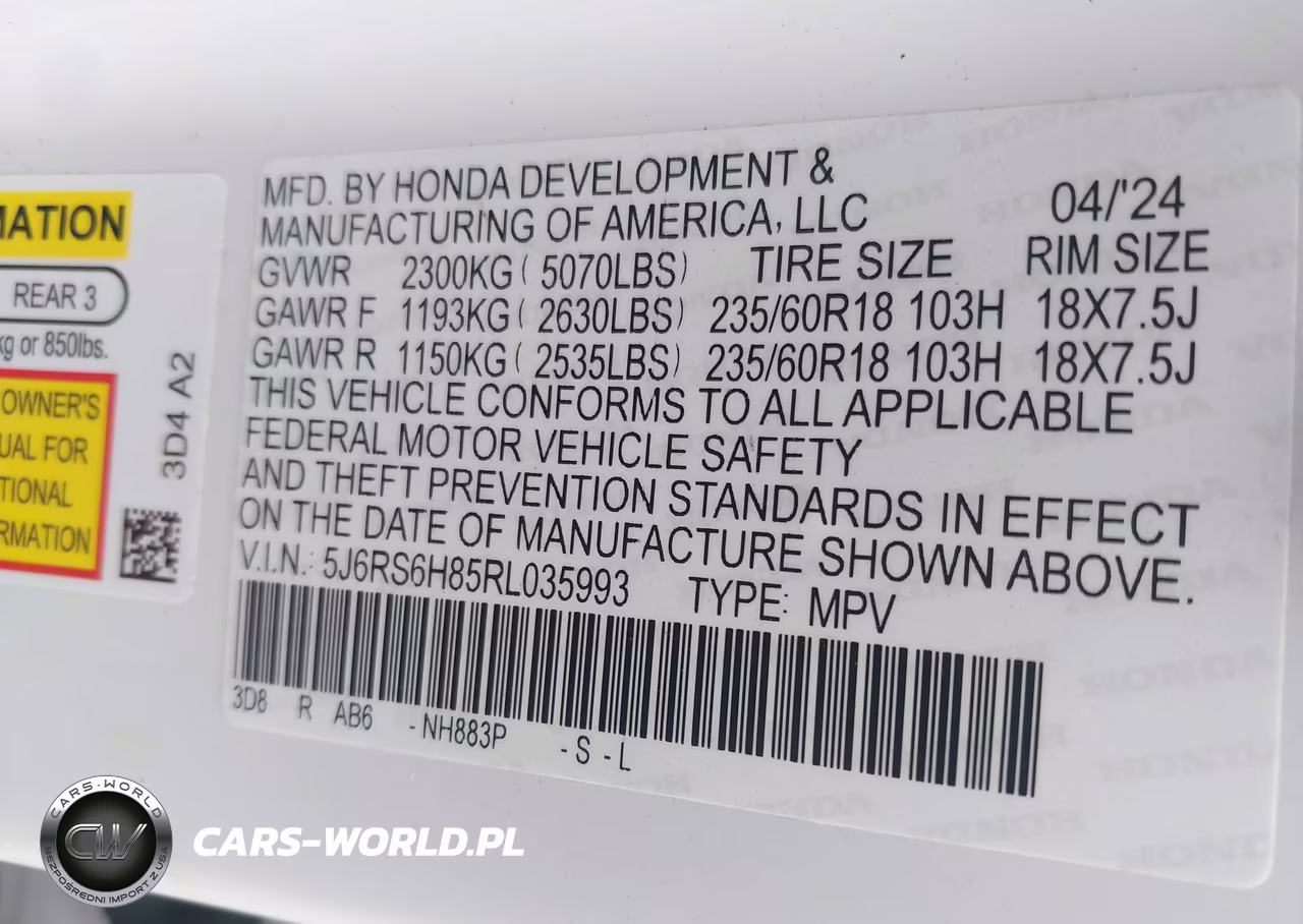 2024 Honda Cr-V Hybrid Sport-L VIN:5J6RS6H85RL035993 - 9