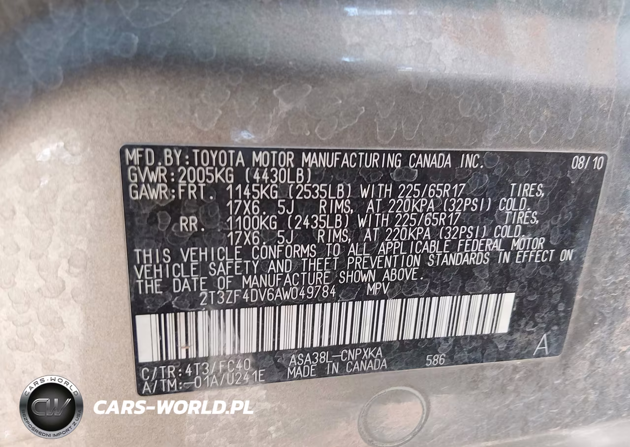 2010 Toyota Rav4 VIN:2T3ZF4DV6AW049784 - 9