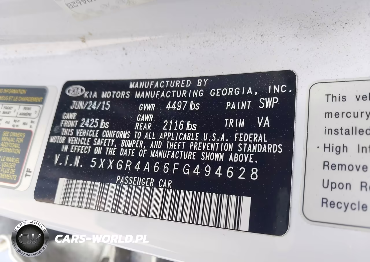 2015 Kia Optima Sx Turbo VIN:5XXGR4A66FG494628 - 9