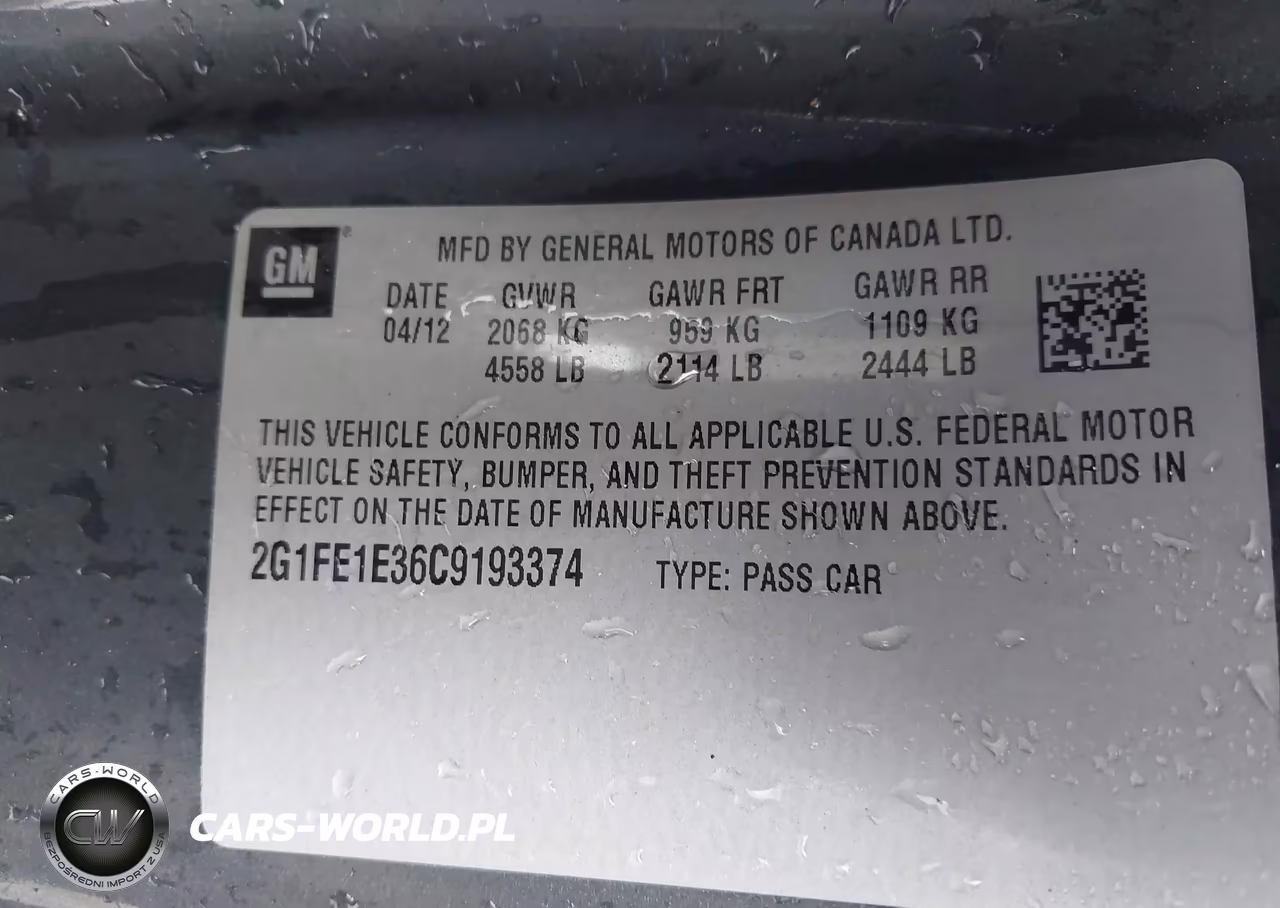 2012 Chevrolet Camaro 1Ls VIN:2G1FE1E36C9193374 - 9