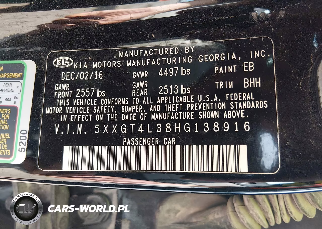 2017 Kia Optima Lx VIN:5XXGT4L38HG138916 - 9