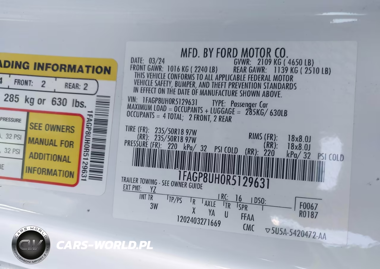 2024 Ford Mustang Ecoboost Premium VIN:1FAGP8UH0R5129631 - 9