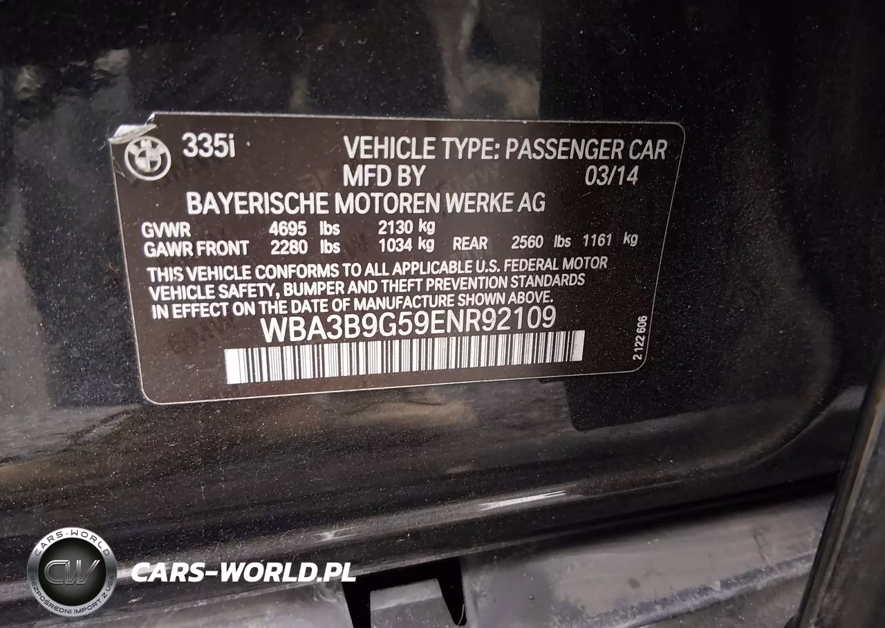 2014 BMW 335I xDrive VIN:WBA3B9G59ENR92109 - 9