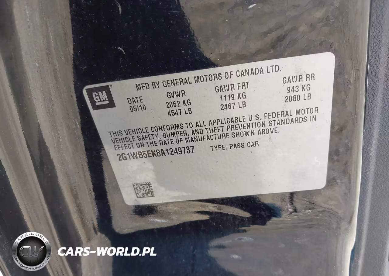 2010 Chevrolet Impala Lt VIN:2G1WB5EK8A1249737 - 9