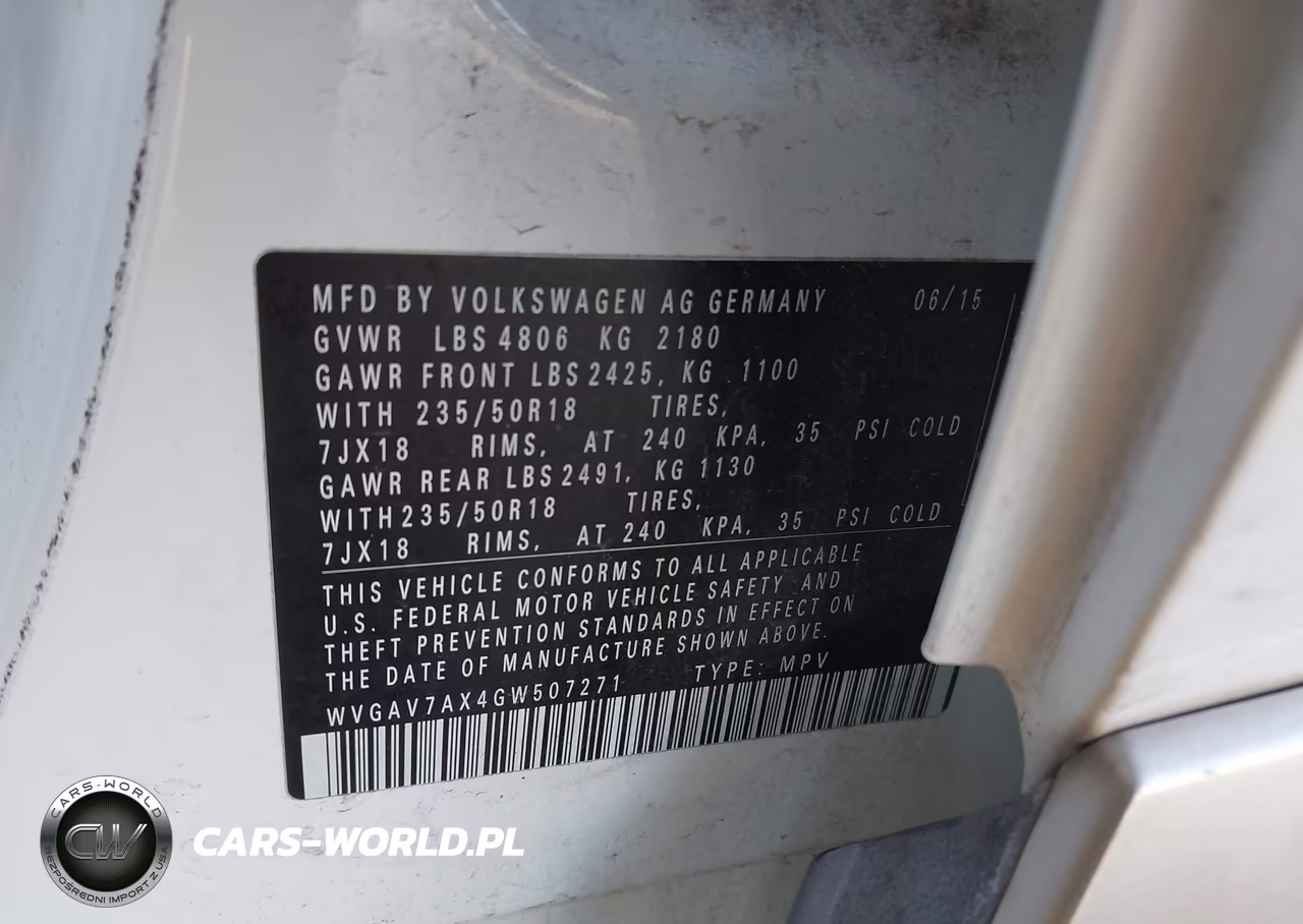 2016 Volkswagen Tiguan Se VIN:WVGAV7AX4GW507271 - 9