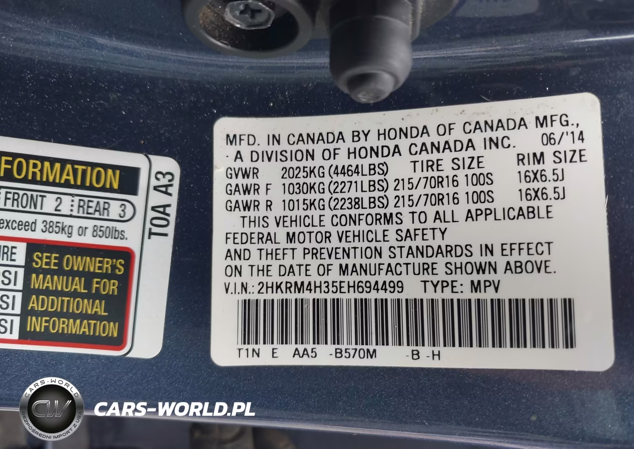 2014 Honda Cr-V Lx VIN:2HKRM4H35EH694499 - 9