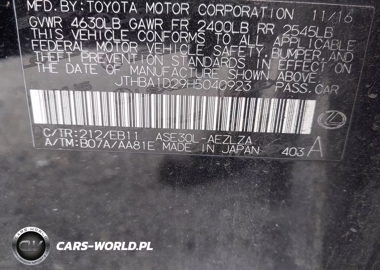 2017 Lexus Is 200T VIN:JTHBA1D29H5040923 - 9