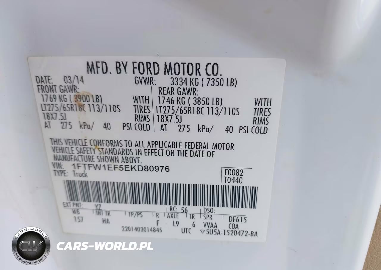 2014 Ford F-150 Lariat VIN:1FTFW1EF5EKD80976 - 9