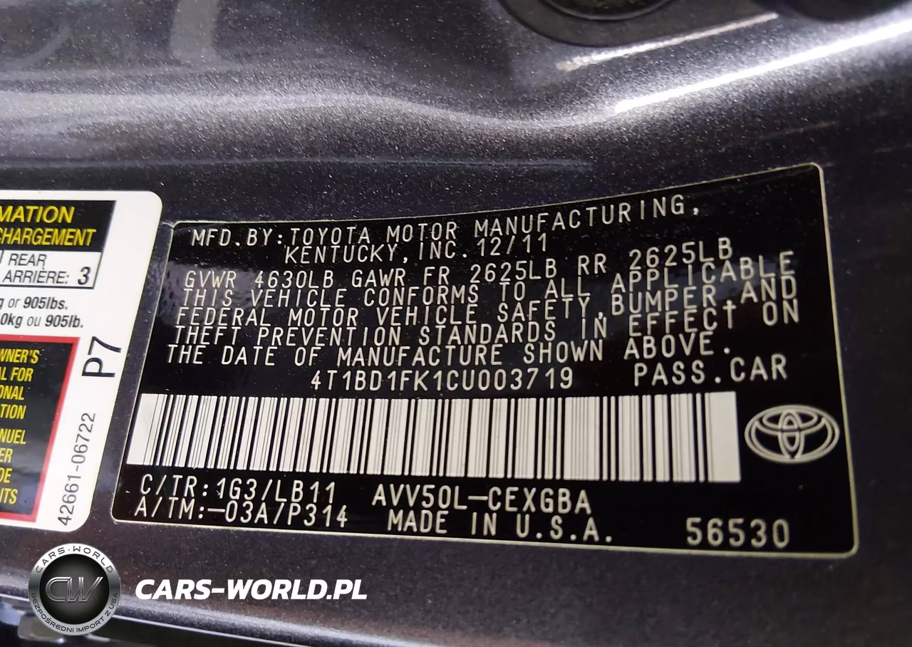 2012 Toyota Camry Hybrid Xle VIN:4T1BD1FK1CU003719 - 9