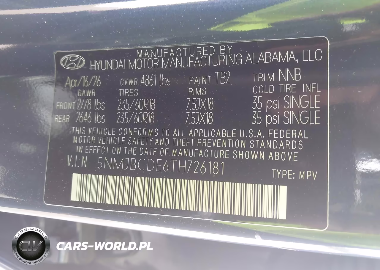 2026 Hyundai Tucson Sel VIN:5NMJBCDE6TH726181 - 9