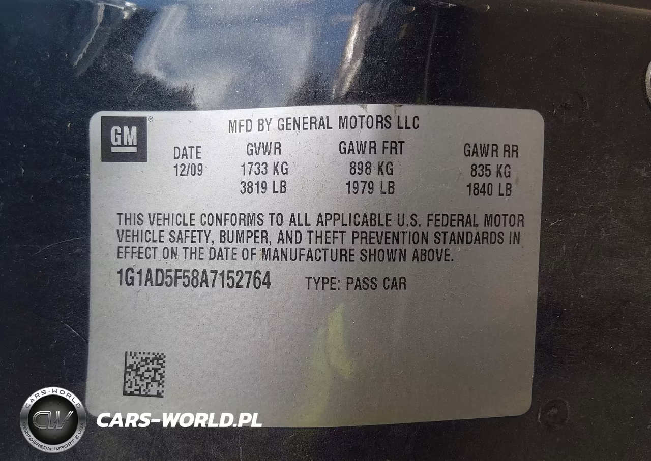 2010 Chevrolet Cobalt Lt VIN:1G1AD5F58A7152764 - 9