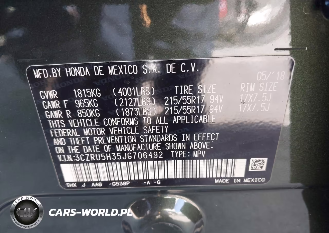 2018 Honda Hr-V Lx VIN:3CZRU5H35JG706492 - 9