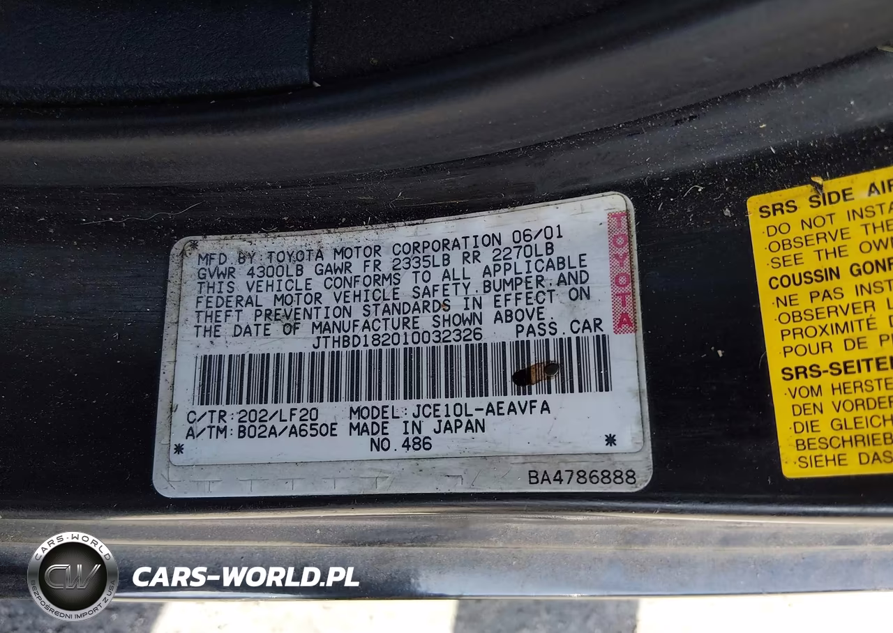 2001 Lexus Is 300 VIN:JTHBD182010032326 - 9