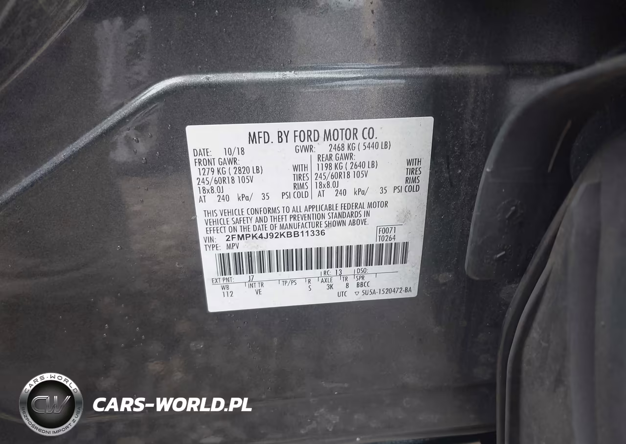 2019 Ford Edge Sel VIN:2FMPK4J92KBB11336 - 9