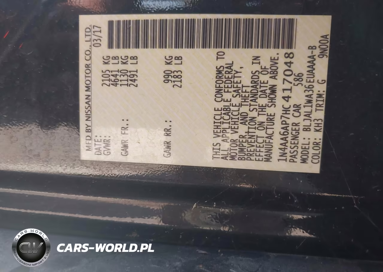 2017 Nissan Maxima 3.5 Sr VIN:1N4AA6AP7HC417048 - 9