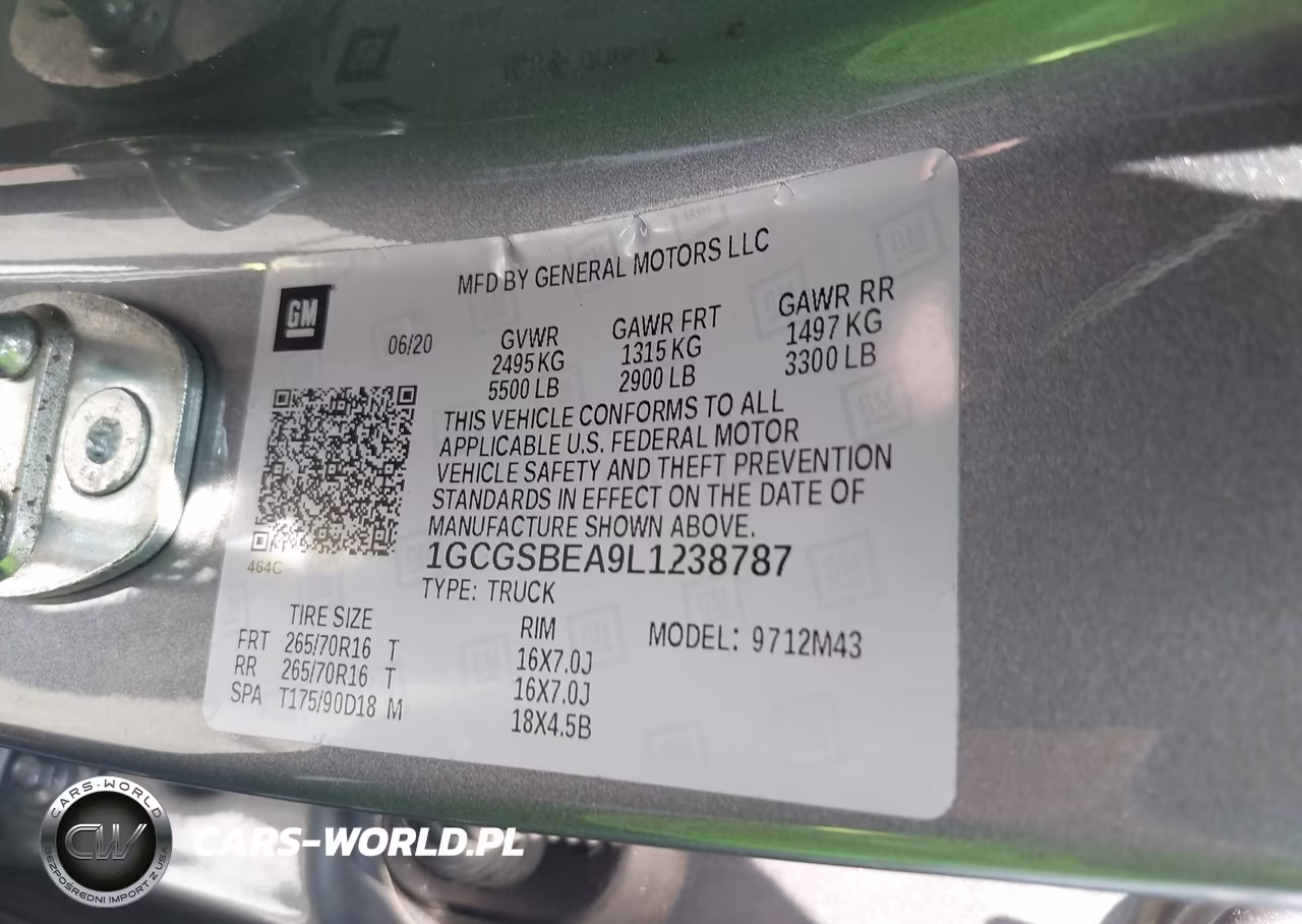 2020 Chevrolet Colorado 2Wd Short Box Wt VIN:1GCGSBEA9L1238787 - 9