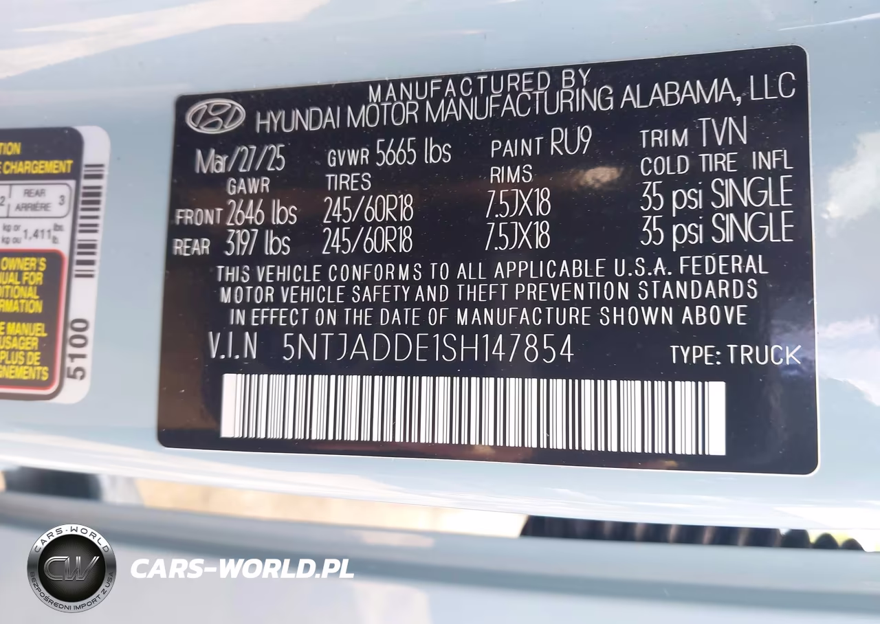 2025 Hyundai Santa Cruz Se VIN:5NTJADDE1SH147854 - 9