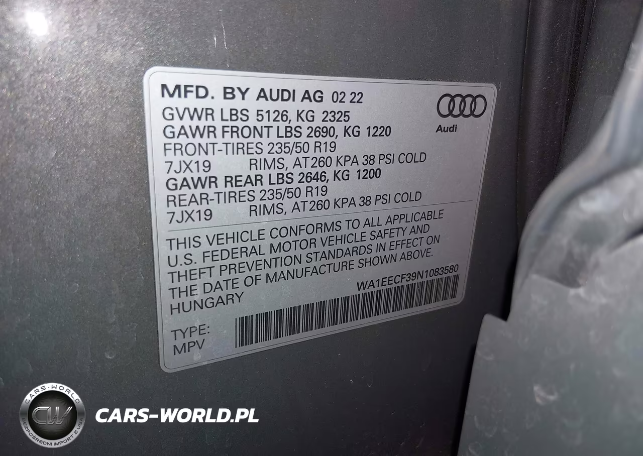 2022 Audi Q3 Premium Plus 45 Tfsi S Line Quattro Tiptronic VIN:WA1EECF39N1083580 - 9