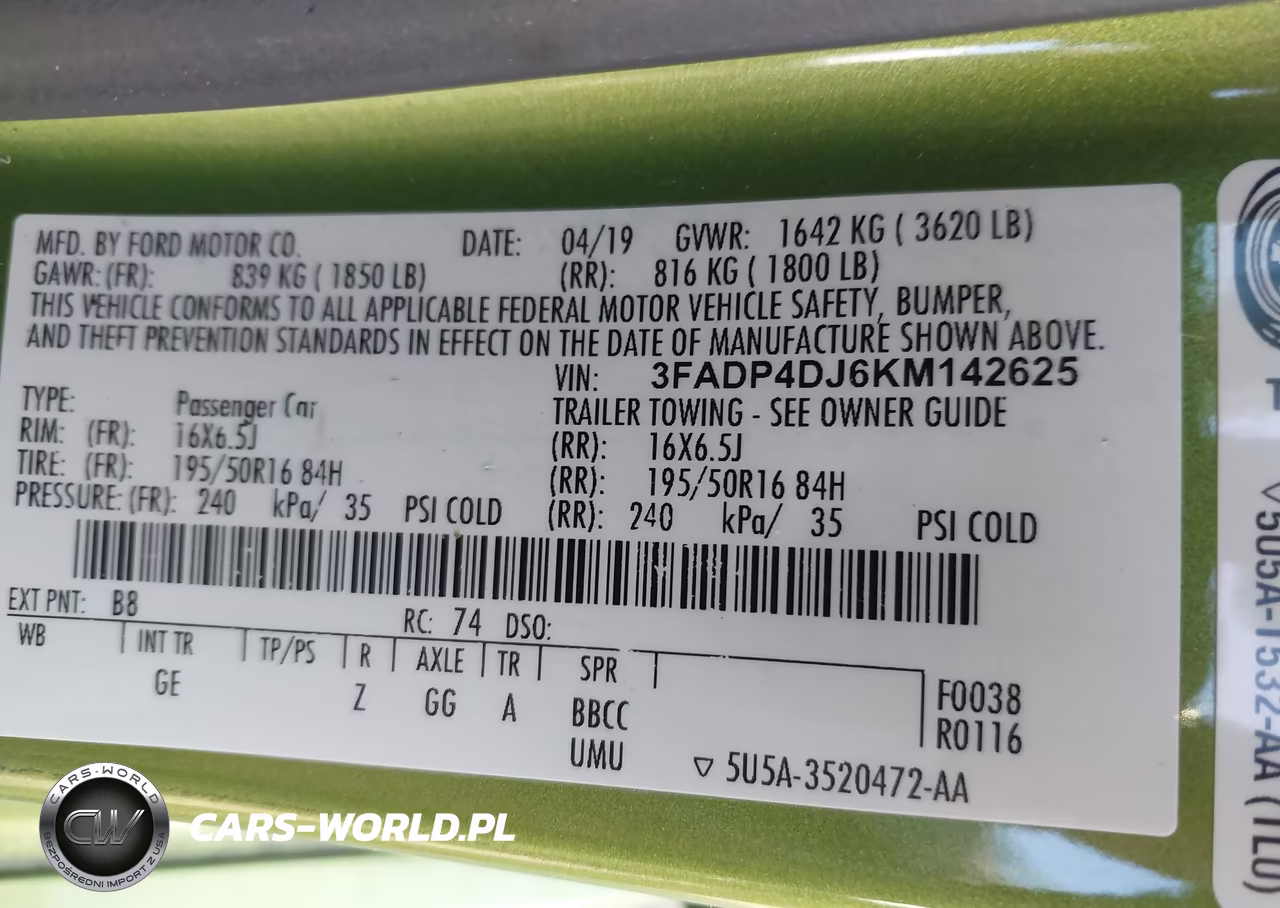 2019 Ford Fiesta St Line VIN:3FADP4DJ6KM142625 - 9