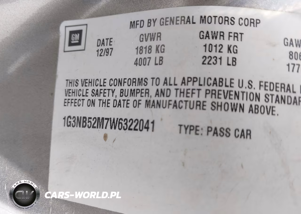 1998 Oldsmobile Cutlass Gl VIN:1G3NB52M7W6322041 - 9