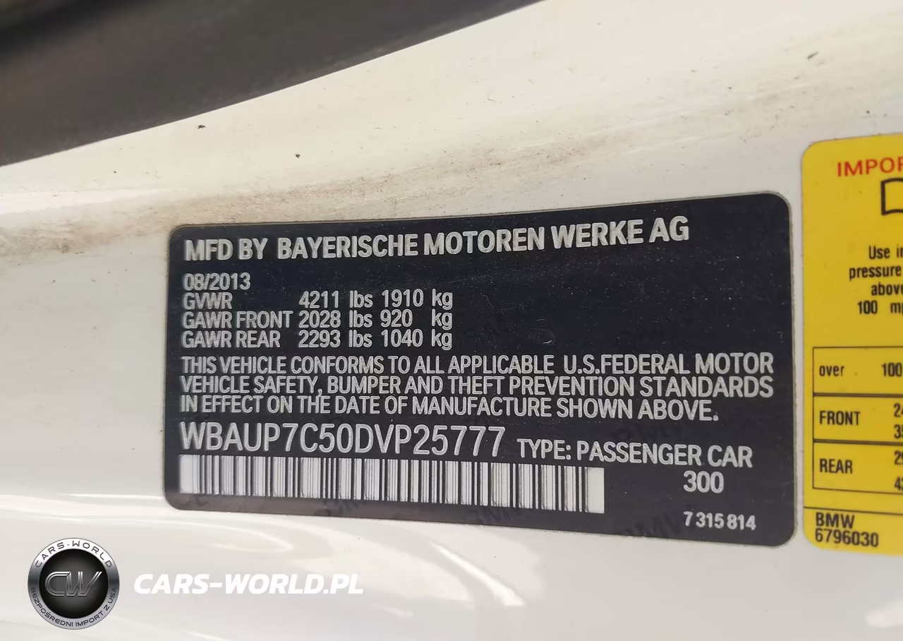 2013 BMW 128I VIN:WBAUP7C50DVP25777 - 9