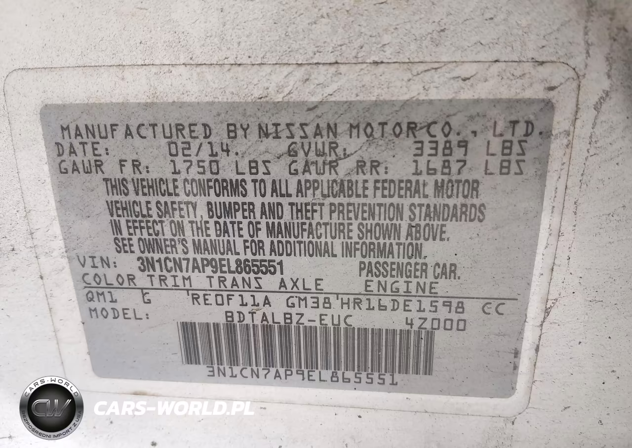 2014 Nissan Versa 1.6 Sv VIN:3N1CN7AP9EL865551 - 9