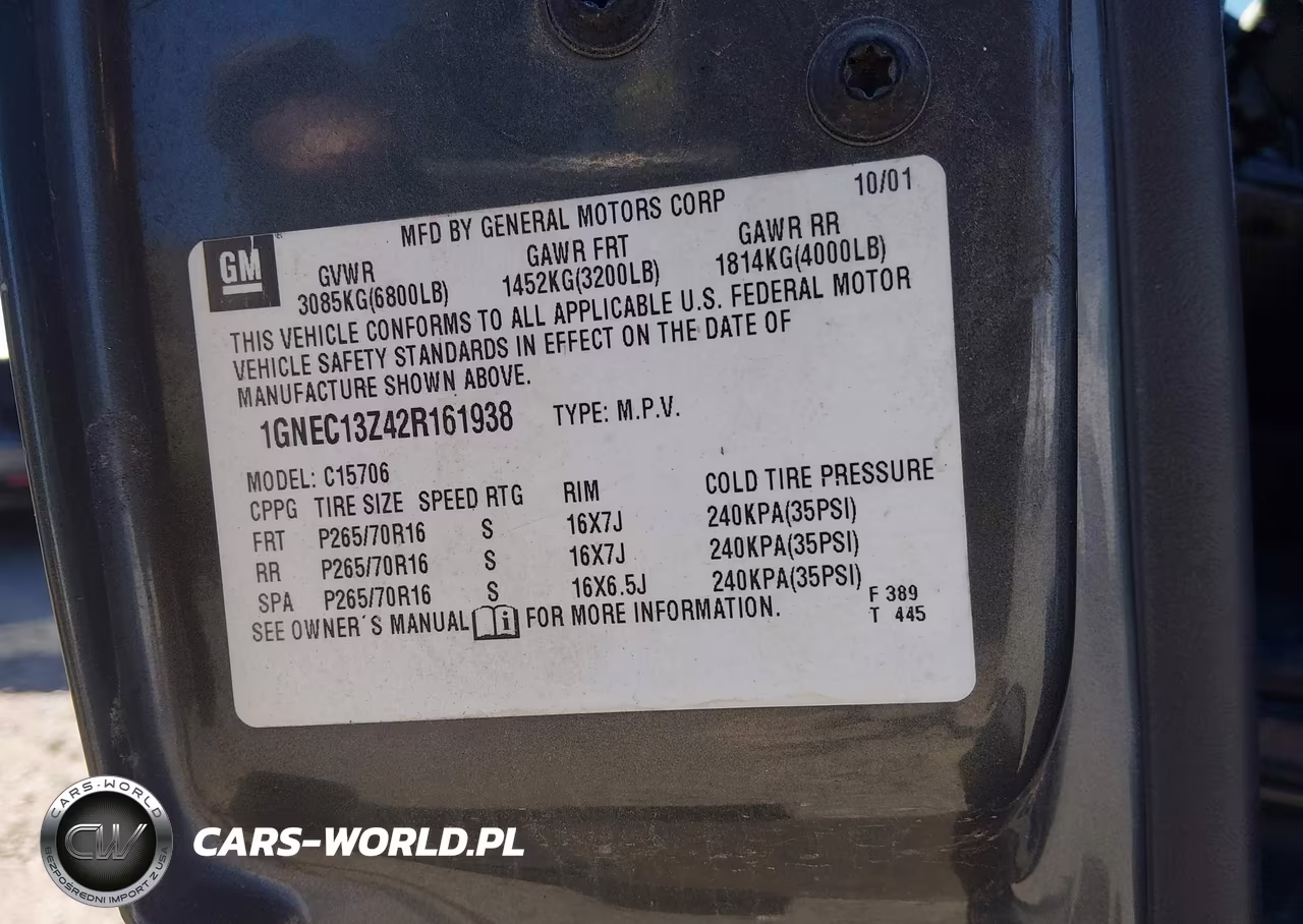 2002 Chevrolet Tahoe Ls VIN:1GNEC13Z42R161938 - 9